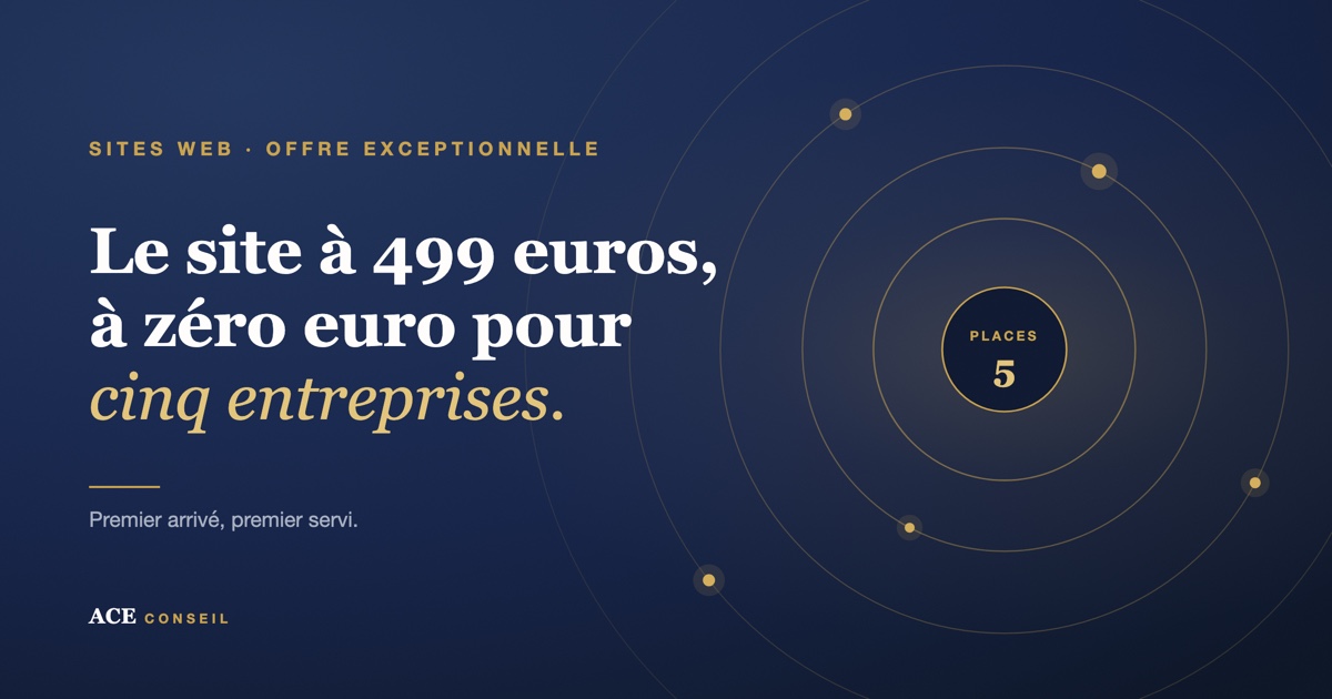 Le site vendu 499 euros, à zéro euro pour cinq entreprises, avec hébergement et support à 89 euros hors taxes par mois